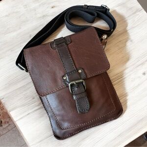 India Brown Leather Crossbody Bag
